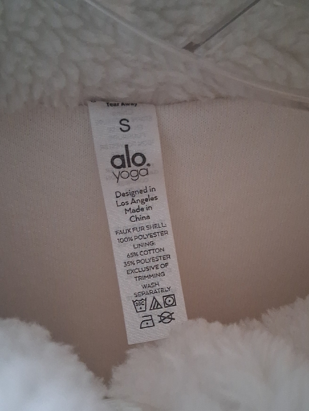 Alo Yoga Sherpa Zip Up Collared Jacket White Small Oversized - Picture 13 of 14